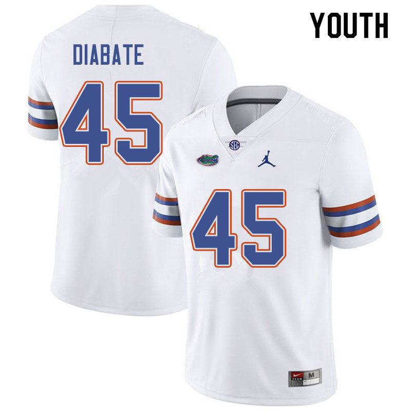 Jordan Brand Youth #45 Mohamoud Diabate Florida Gators College Football Jerseys Sale-White